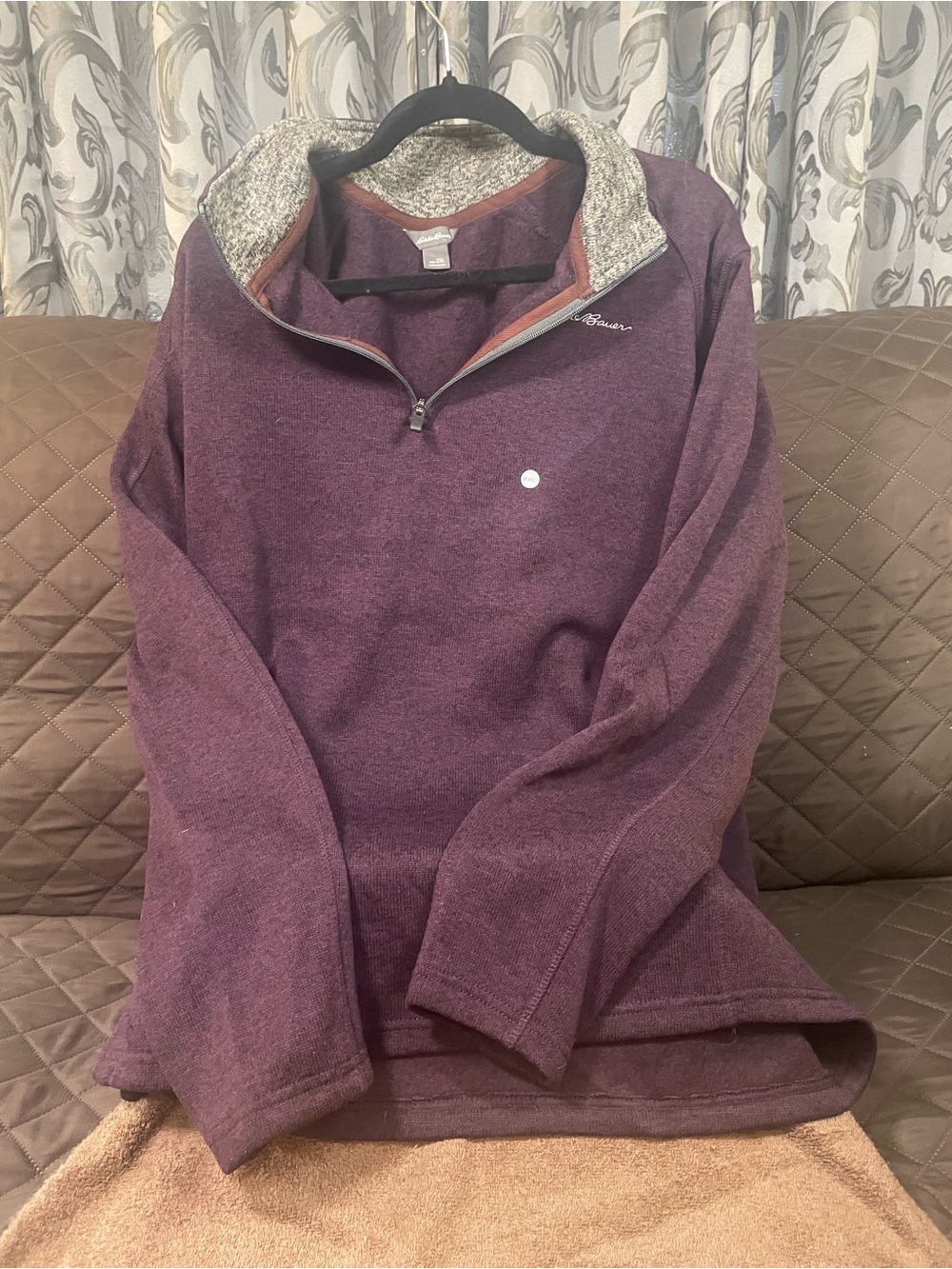 Eddie Bauer Plum Quarter-Zip Fleece Pullover